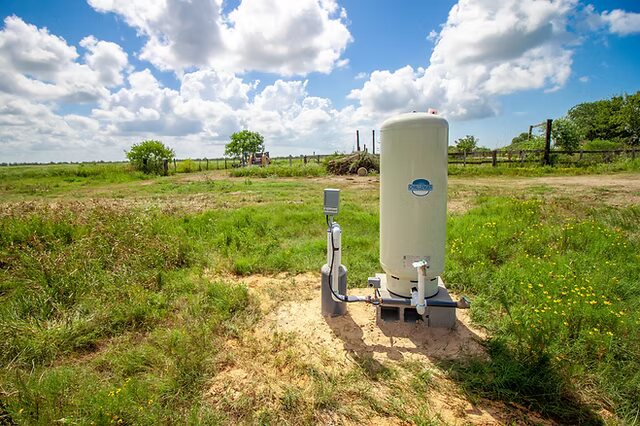 Rural water-well and septic equipment on Texas country property
